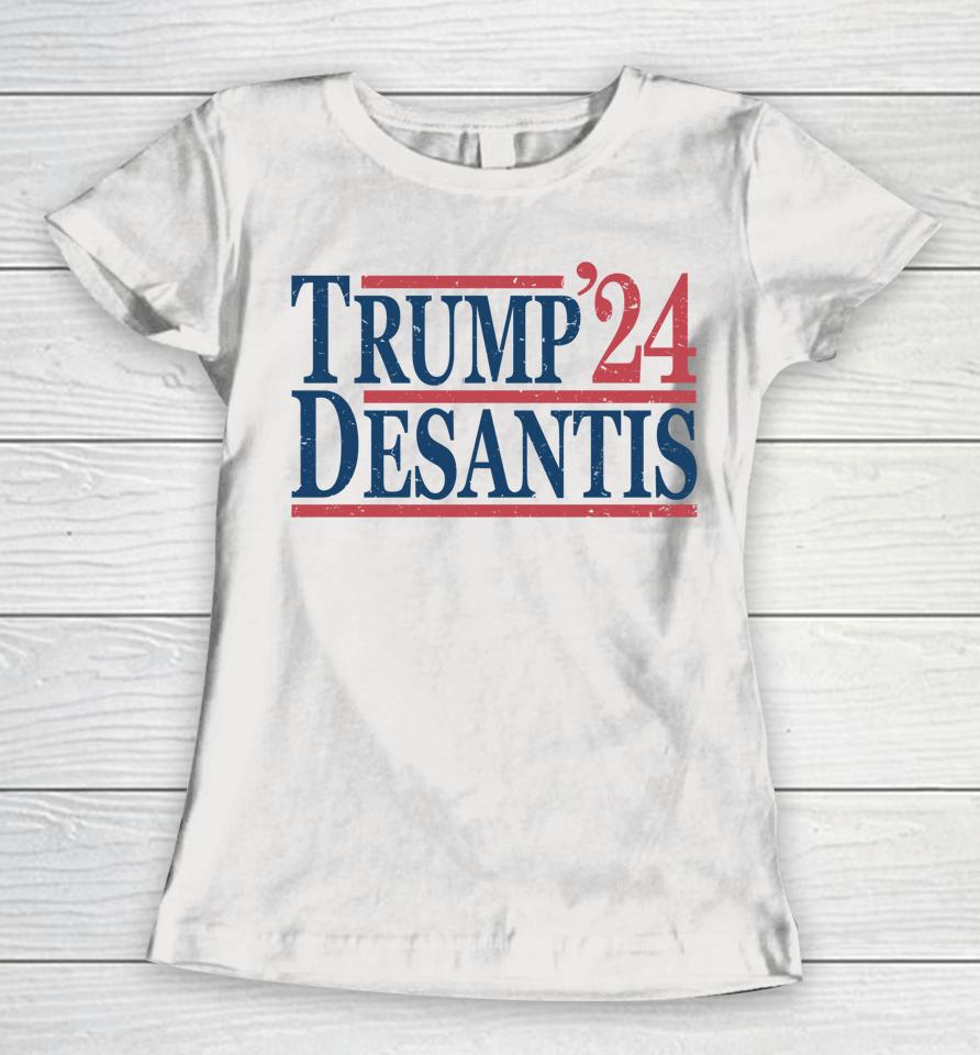 Vintage Donald Trump Ron Desantis 2024 Women T-Shirt