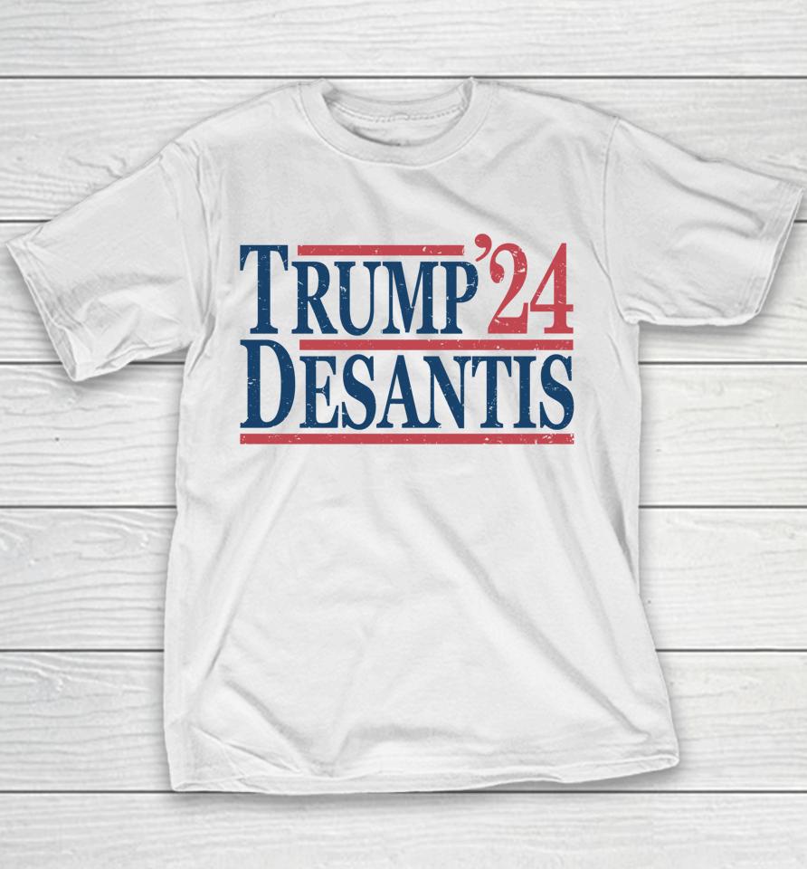 Vintage Donald Trump Ron Desantis 2024 Youth T-Shirt