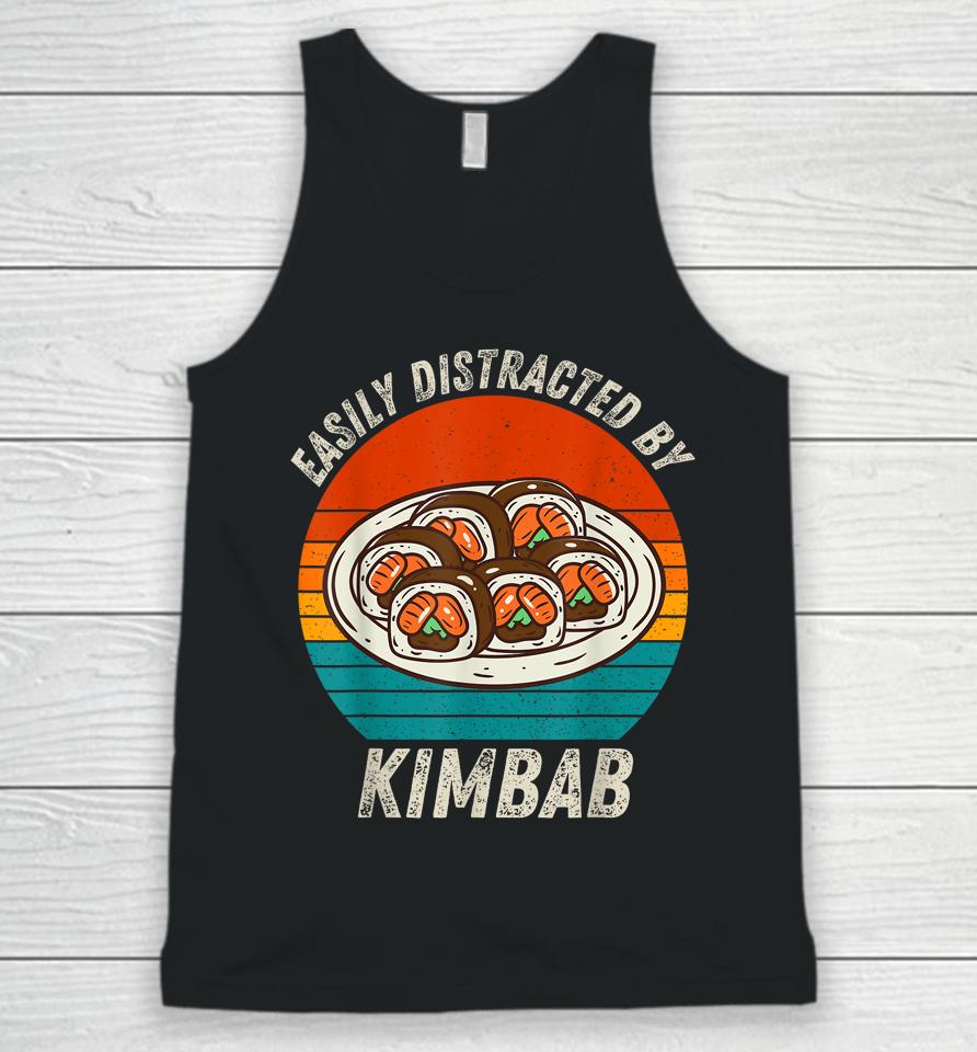 Vintage Easily Distracted By Kimbab Retro Food Lover Unisex Tank Top