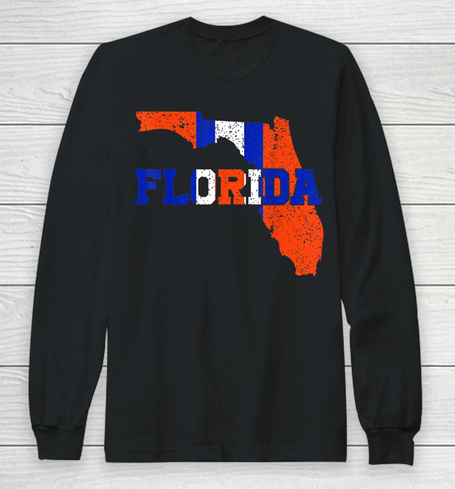 Vintage Florida Map Long Sleeve T-Shirt