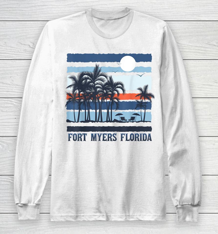 Vintage Fort Myers Florida Summer 80S Beach Souvenirs Long Sleeve T-Shirt