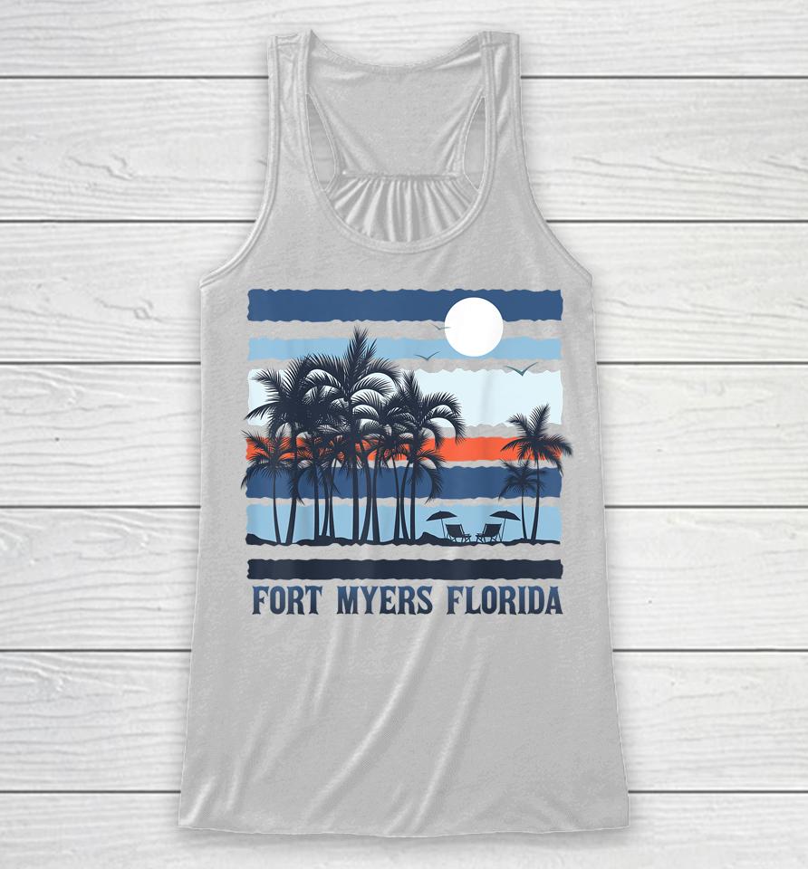 Vintage Fort Myers Florida Summer 80S Beach Souvenirs Racerback Tank