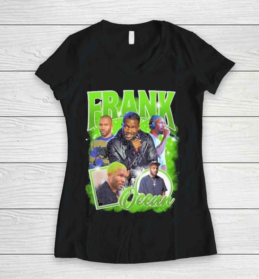 Vintage Frank Ocean Rap Music Women V-Neck T-Shirt