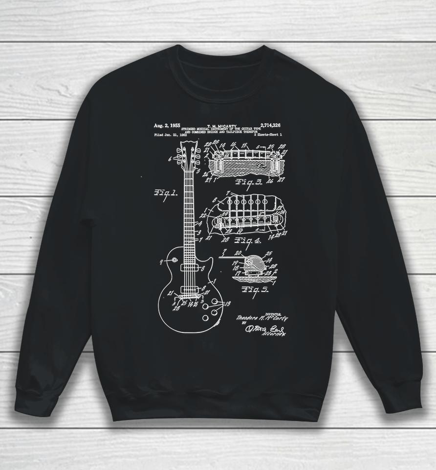 Vintage Guitar Patent Print Art Sweatshirt