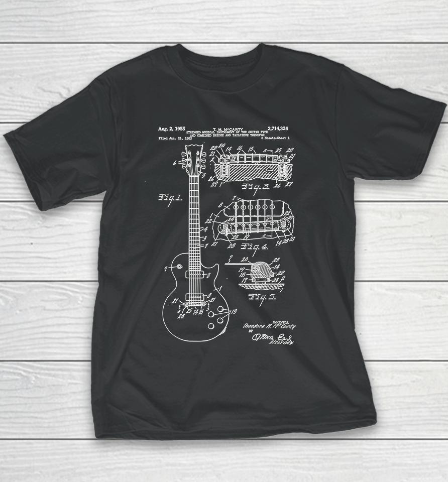 Vintage Guitar Patent Print Art Youth T-Shirt