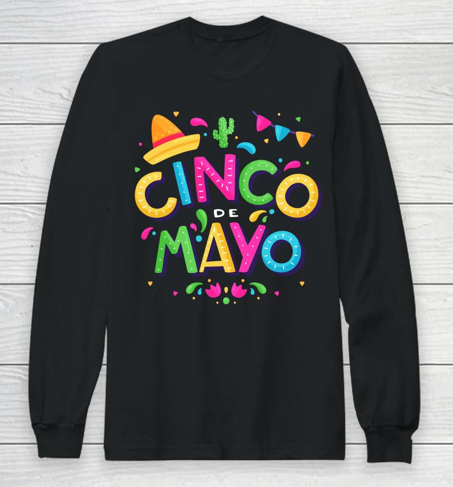 Vintage Happy Cinco De Mayo Mexico Long Sleeve T-Shirt