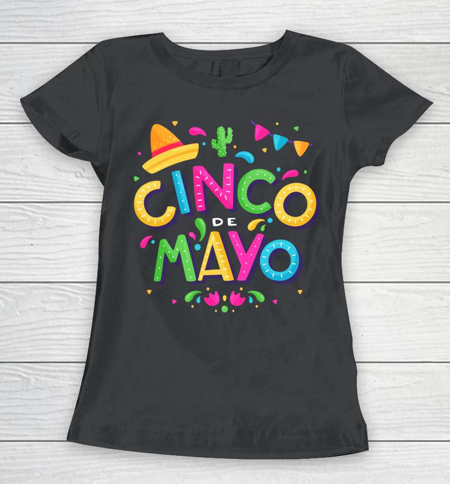 Vintage Happy Cinco De Mayo Mexico Women T-Shirt