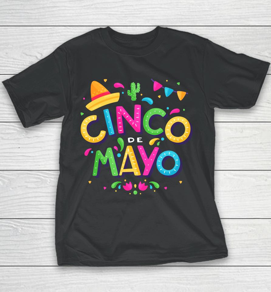 Vintage Happy Cinco De Mayo Mexico Youth T-Shirt