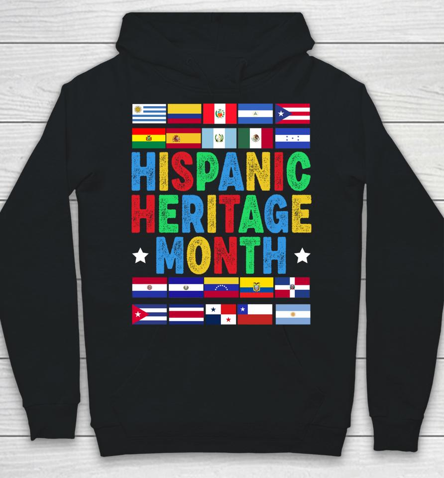 Vintage Hispanic Heritage Month Flags Gift Hoodie