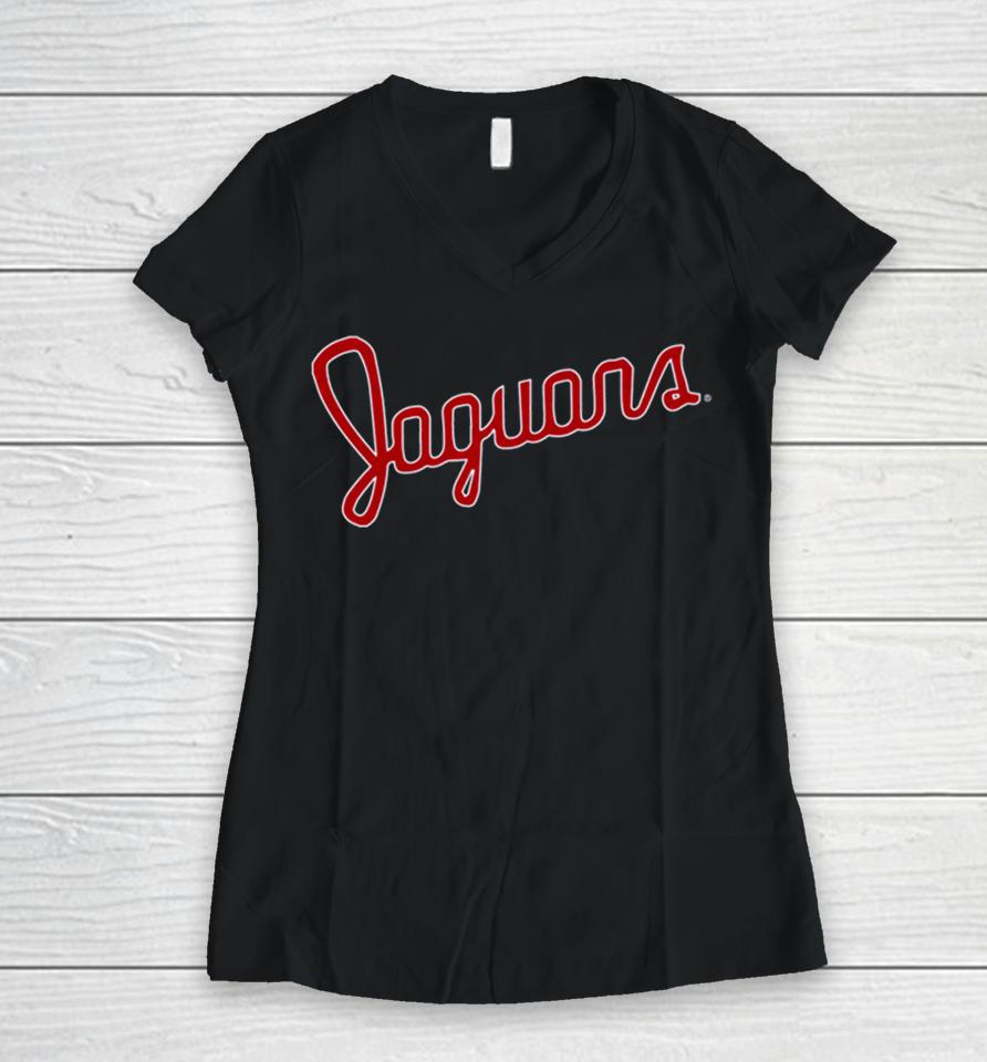Vintage Iupui Jaguars Script Women V-Neck T-Shirt