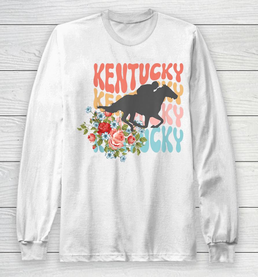 Vintage Kentucky Retro Horse Racing Derby Long Sleeve T-Shirt