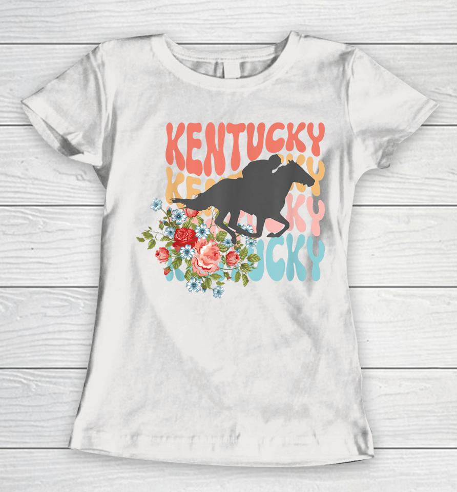Vintage Kentucky Retro Horse Racing Derby Women T-Shirt
