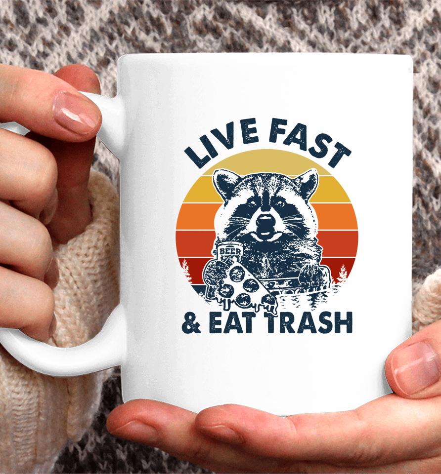 Vintage Live Fast Eat Trash Camping Hiking Coffee Mug