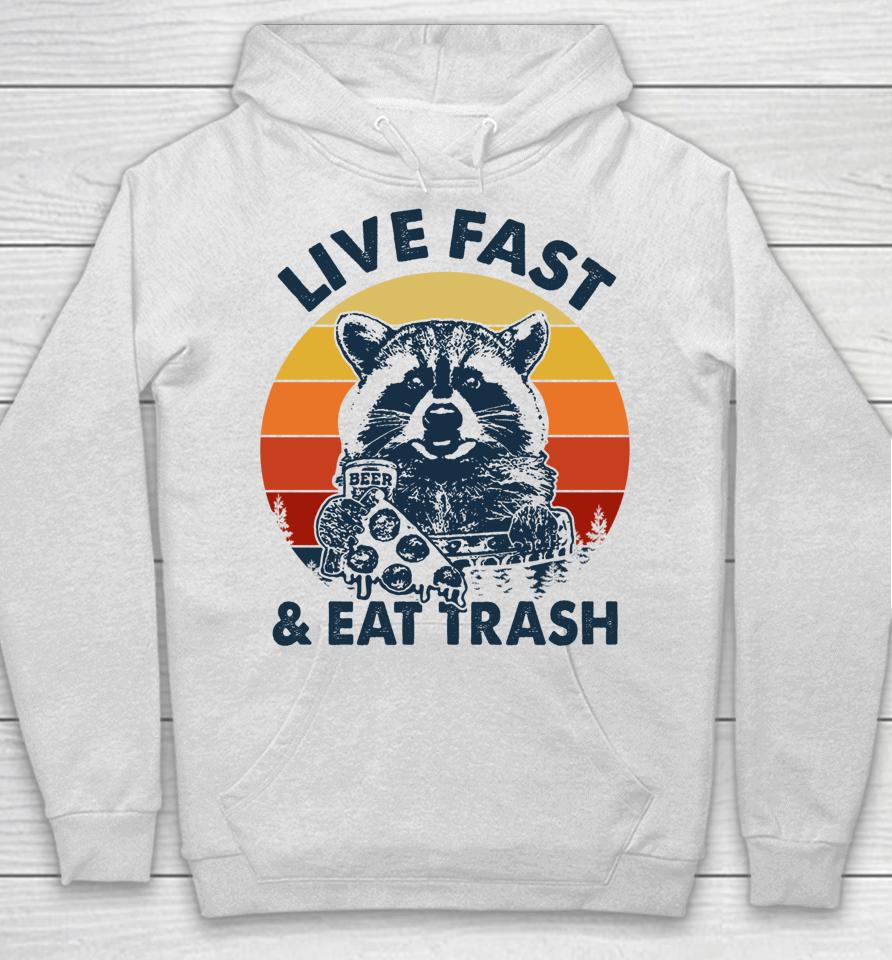 Vintage Live Fast Eat Trash Camping Hiking Hoodie