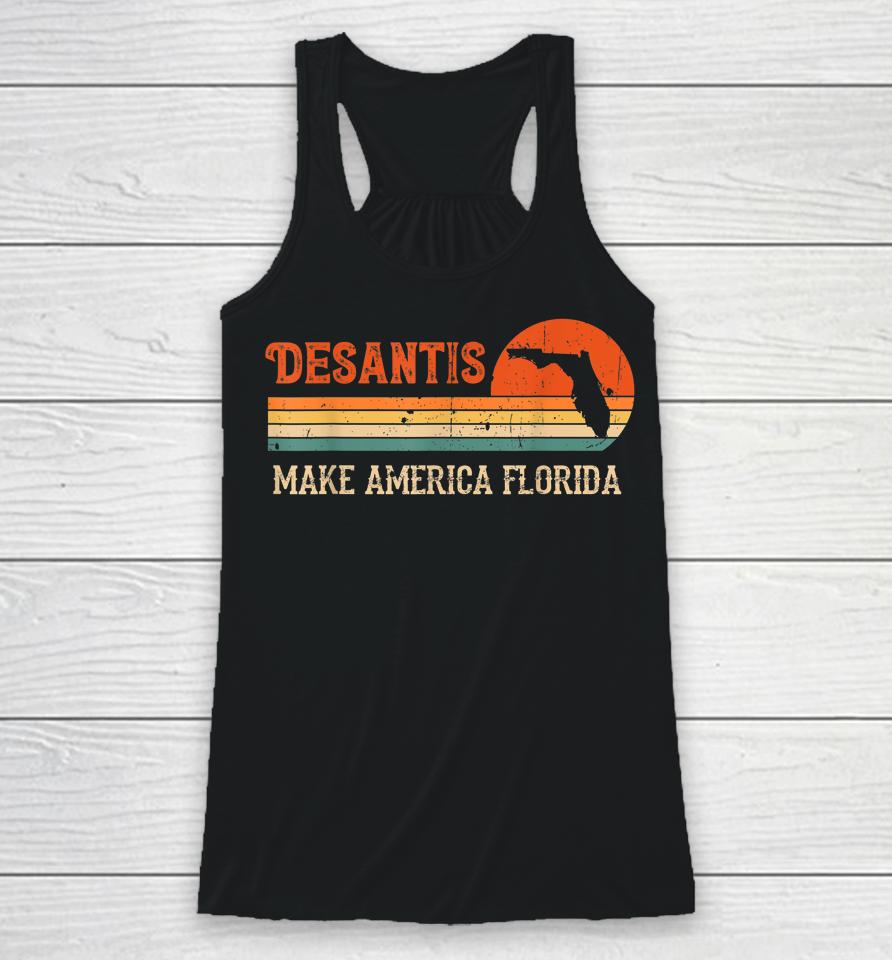 Vintage Make America Florida Desantis 2024 Election Racerback Tank