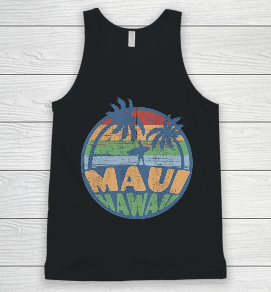 Vintage Maui Hawaii Beach Surfing 70S Surf Retro Distressed Unisex Tank Top