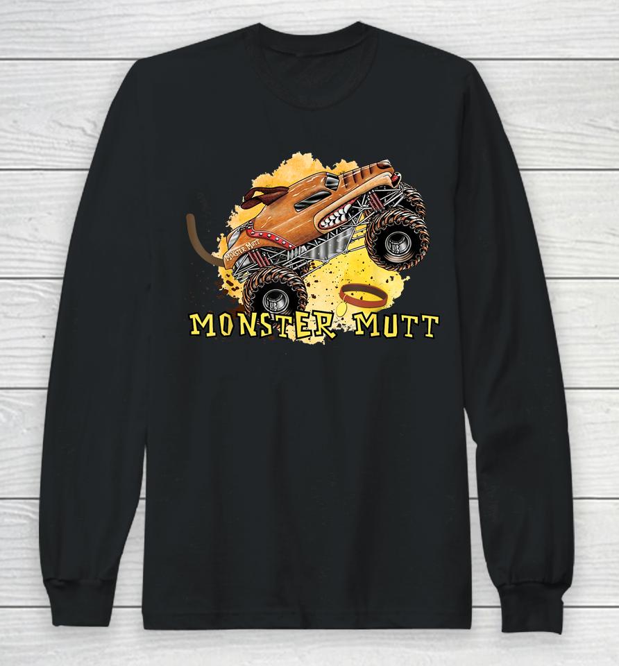 Vintage Monster Truck Sunset Mutt For Boys &Amp; Girls Birthday Long Sleeve T-Shirt