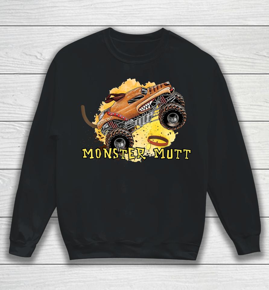 Vintage Monster Truck Sunset Mutt For Boys &Amp; Girls Birthday Sweatshirt