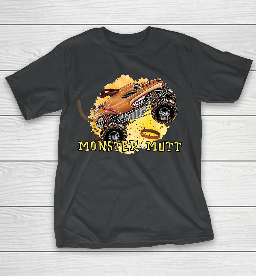 Vintage Monster Truck Sunset Mutt For Boys &Amp; Girls Birthday T-Shirt
