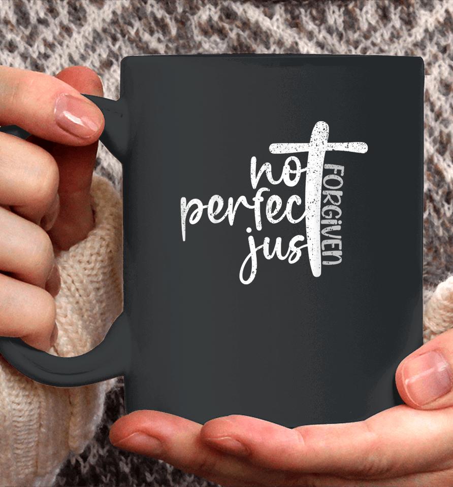 Vintage Not Perfect Just Forgiven Cross Christian Jesus Coffee Mug