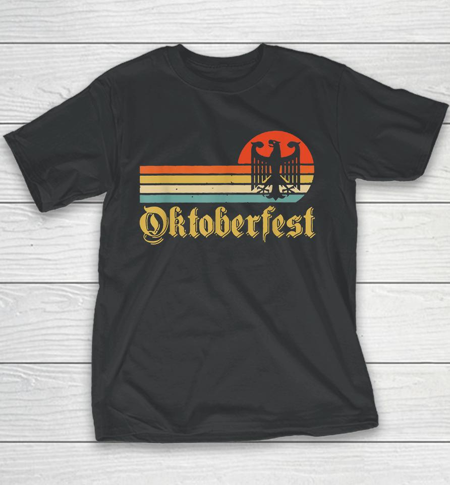 Vintage Oktoberfest German Flag Beer Drinking Youth T-Shirt