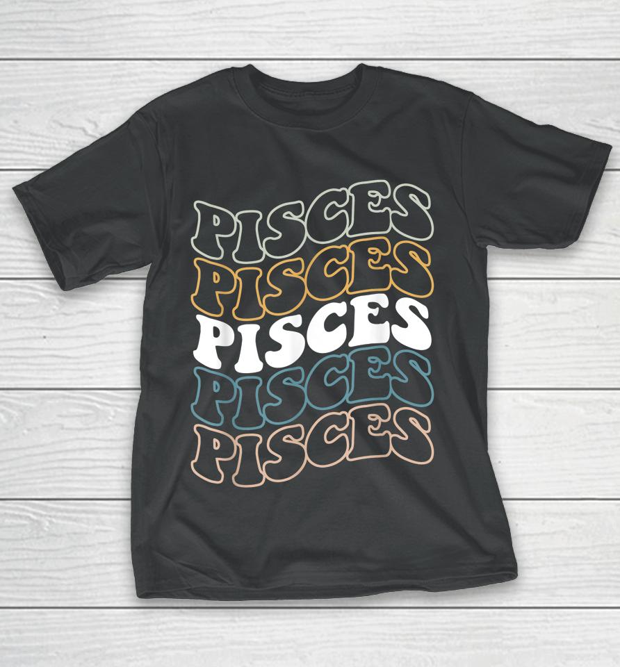 Vintage Pisces Zodiac Tee Birthday Gifts For Pisces T-Shirt