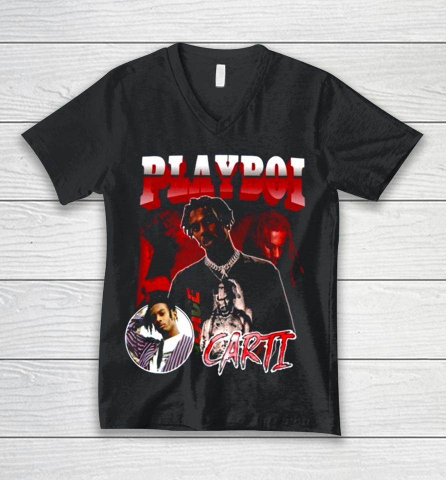 Vintage Playboi Carti Hiphop Unisex V-Neck T-Shirt