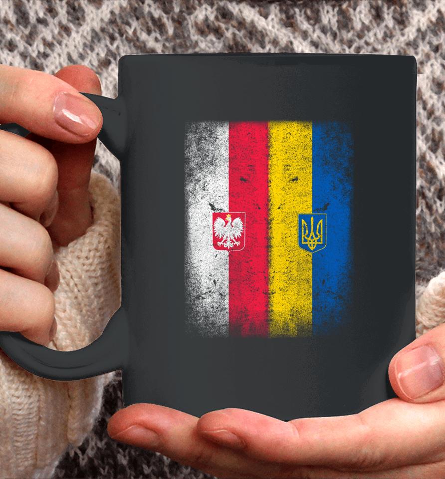Vintage Poland Ukraine Polish Ukrainian Flag Coffee Mug