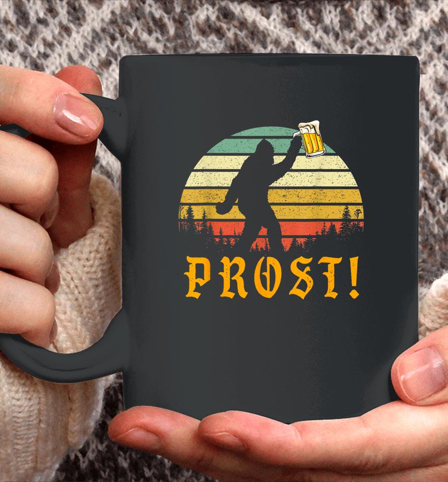 Vintage Prost Bigfoot Drinking Beer German Oktoberfest Coffee Mug