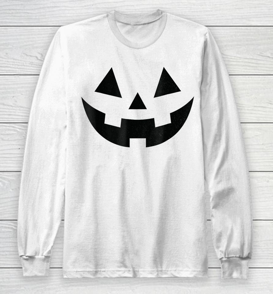 Vintage Pumpkin Face Jackolantern Jack O Lantern Halloween Long Sleeve T-Shirt