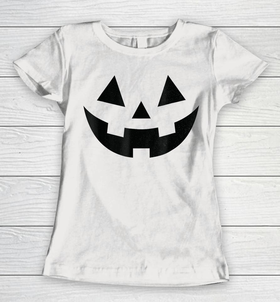 Vintage Pumpkin Face Jackolantern Jack O Lantern Halloween Women T-Shirt
