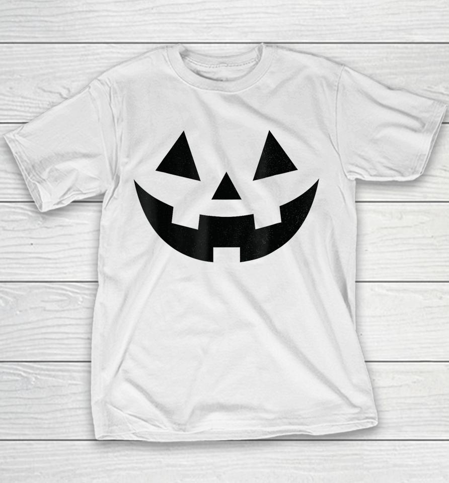 Vintage Pumpkin Face Jackolantern Jack O Lantern Halloween Youth T-Shirt