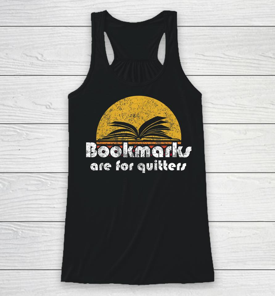 Vintage Reading Book Bookmarks Quitters Racerback Tank