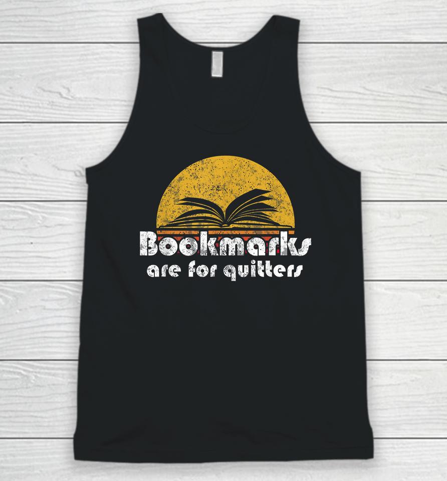 Vintage Reading Book Bookmarks Quitters Unisex Tank Top