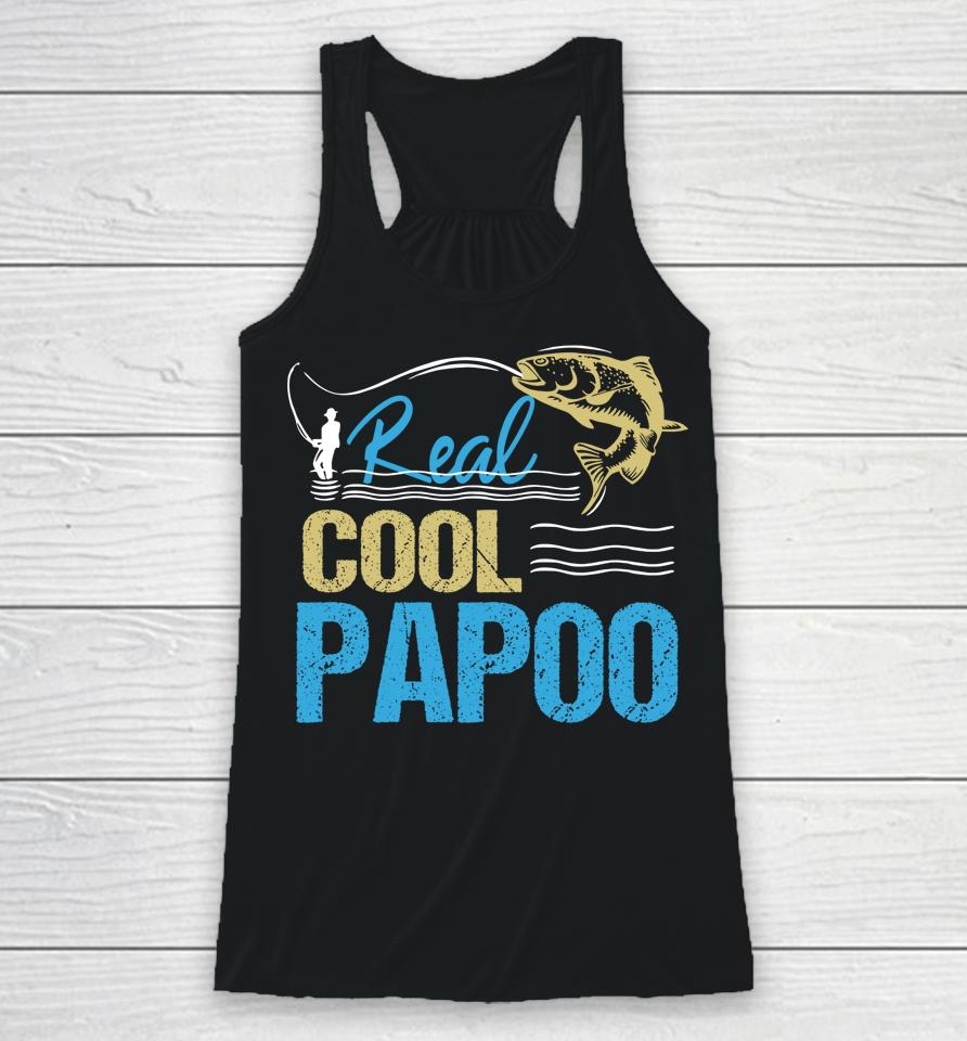 Vintage Reel Cool Papoo Fishing Daddy Grandpa Father's Day Racerback Tank