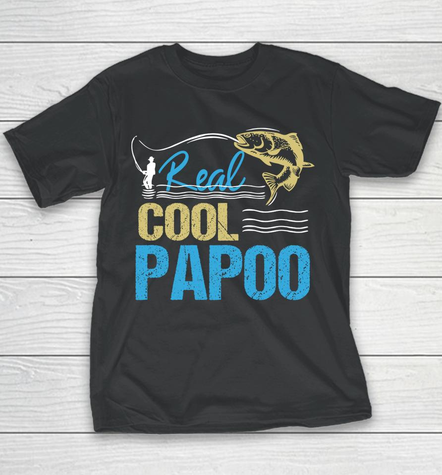 Vintage Reel Cool Papoo Fishing Daddy Grandpa Father's Day Youth T-Shirt