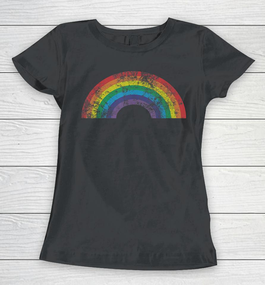 Vintage Retro Rainbow Gay Pride Women T-Shirt