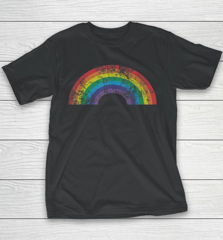 Vintage Retro Rainbow Gay Pride Youth T-Shirt