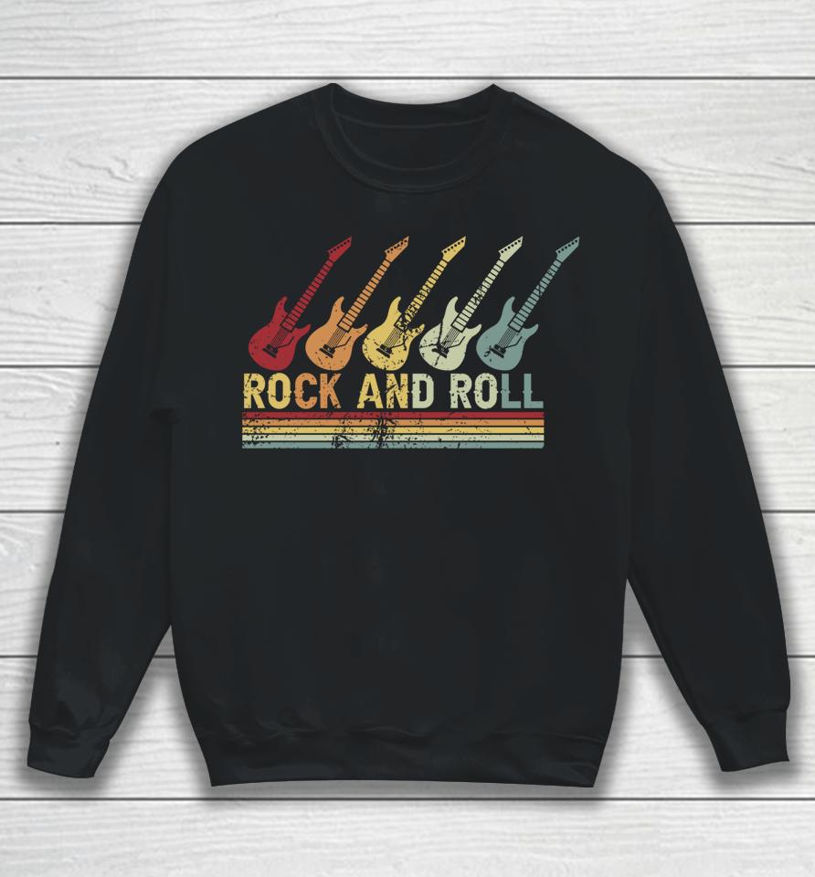 Vintage Retro Rock And Roll Guitar Music Sweatshirt