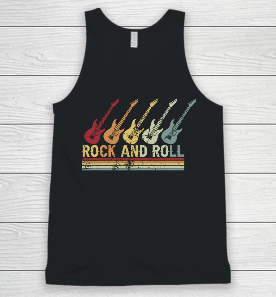 Vintage Retro Rock And Roll Guitar Music Unisex Tank Top