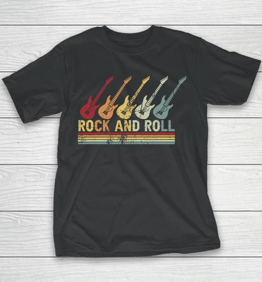 Vintage Retro Rock And Roll Guitar Music Youth T-Shirt