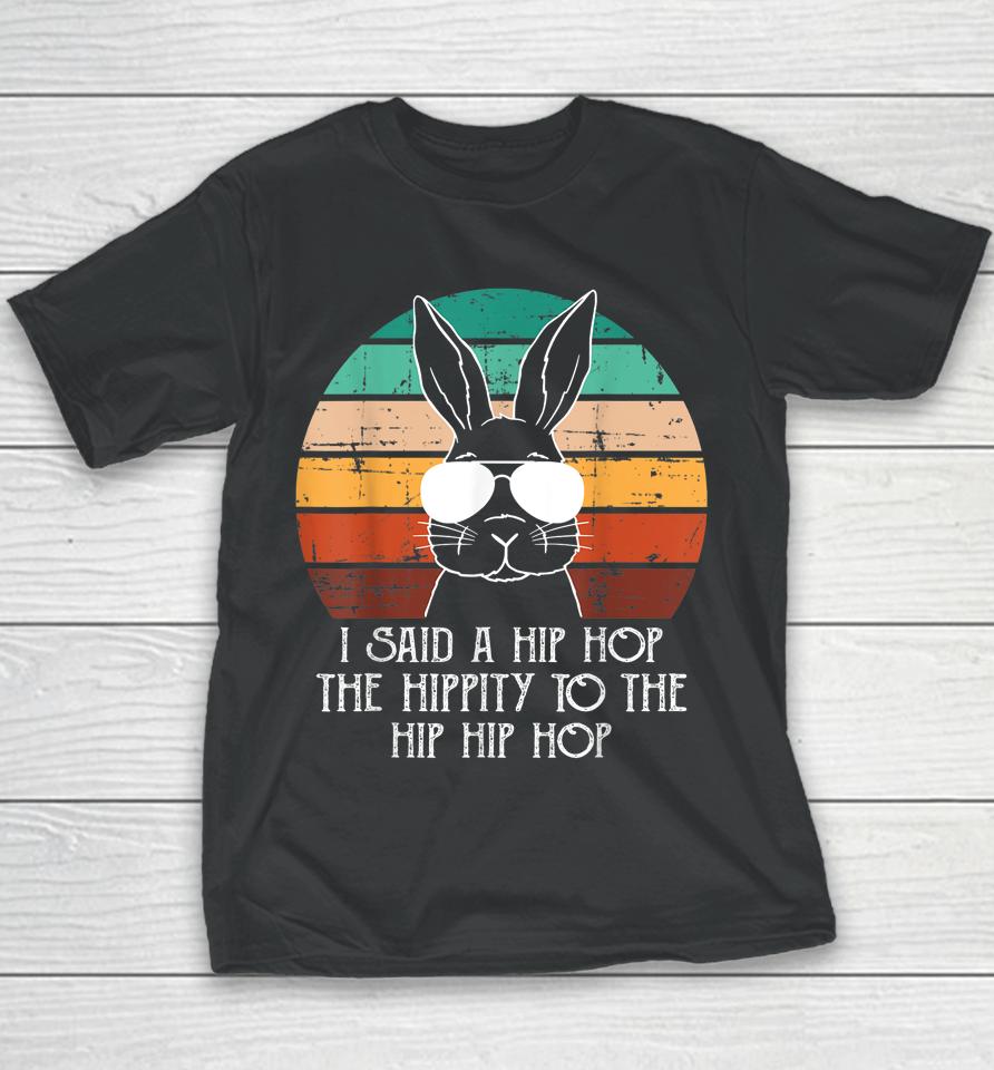 Vintage Retro Sunset Sunglasses Bunny Hip Hop Hippity Easter Youth T-Shirt