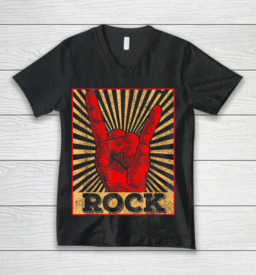 Vintage Rock N Roll Concert Band Retro Tee Gift Unisex V-Neck T-Shirt