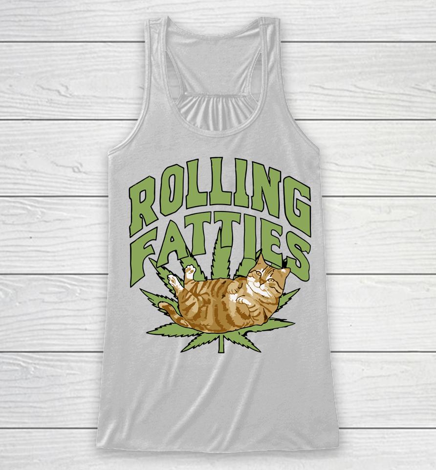 Vintage Rolling Fatties Cat Retro Kitty Kitten Meow Racerback Tank