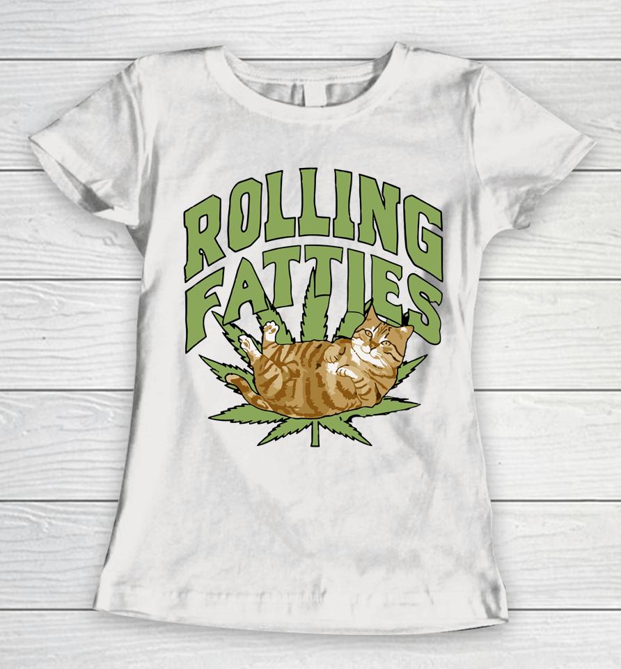 Vintage Rolling Fatties Cat Retro Kitty Kitten Meow Women T-Shirt