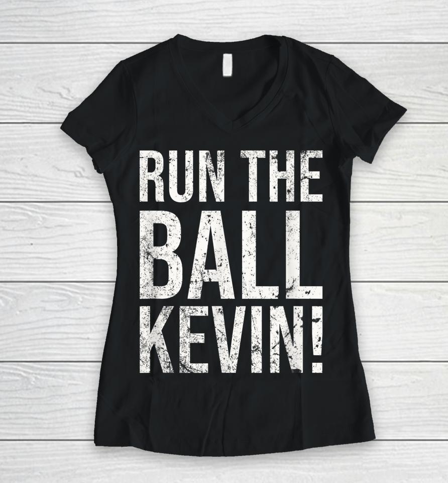 Vintage Run The Ball Kevin Women V-Neck T-Shirt