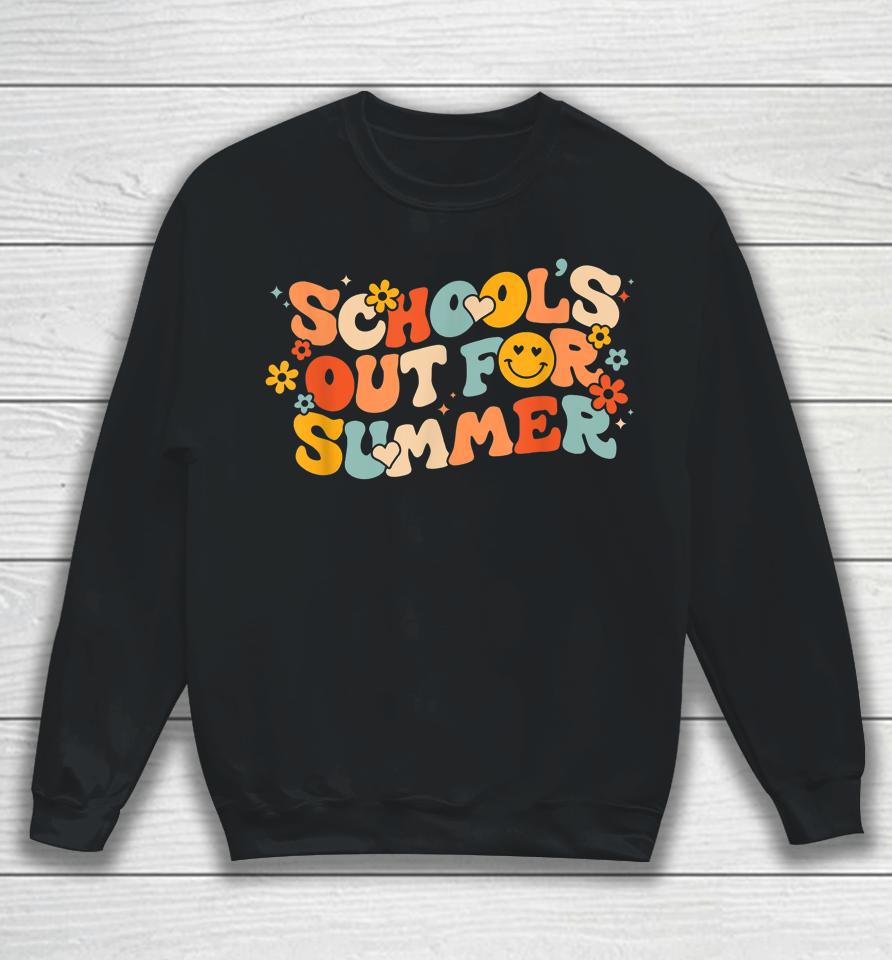 Vintage Schools Out For Summer Ladies Women Kids Teacher Sweatshirt