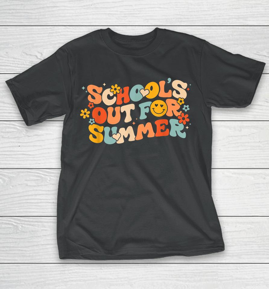 Vintage Schools Out For Summer Ladies Women Kids Teacher T-Shirt