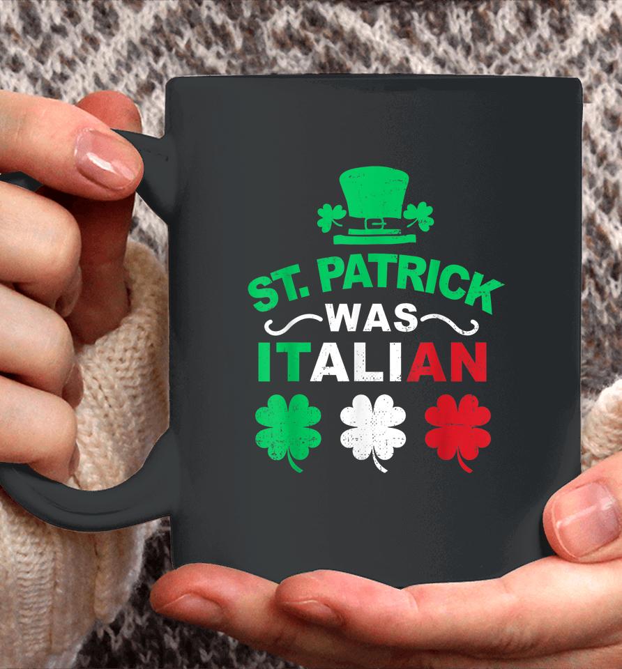 Vintage St Patrick Was Italian Lucky Shamrock Leprechaun Coffee Mug