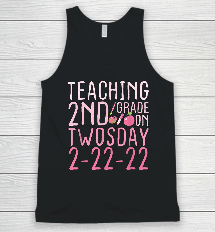 Vintage Teaching 2Nd Grade On Twosday 2-22-22 February 22Nd Unisex Tank Top